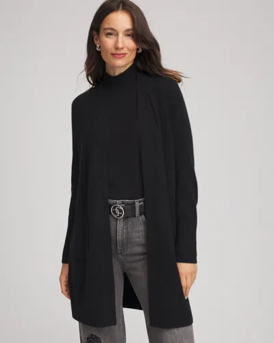 Chico's Cashmere Duster Cardigan Sweater In Black