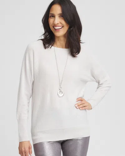 Chico's Cashmere Bateau Neck Sweater In Gray Size 16/18 |  In Light Gray