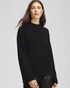 Chico's Cashmere Mockneck Sweater In Black In Black