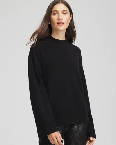 Chico's Cashmere Mockneck Sweater In Black