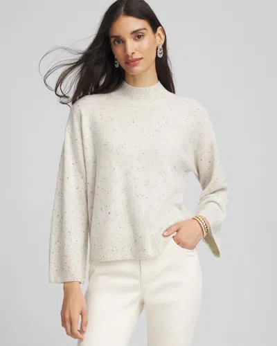 Chico's Cashmere Mockneck Sweater In Gray