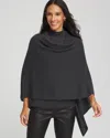 Chico's Cashmere Poncho In Dark Grey In Gray