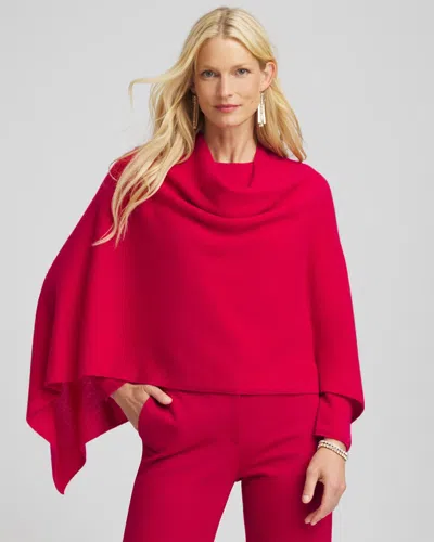 Chico's Cashmere Poncho In In Red