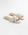 Chico's Cassidy Cross-strap Slide Sandals In Neutral In Brown