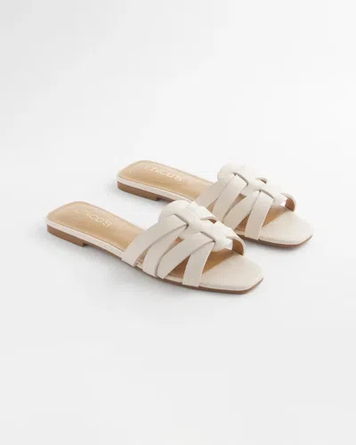 Chico's Cassidy Cross-strap Slide Sandals In Neutral In Brown