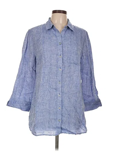 Chico's No Iron Linen Tunic In Blue
