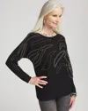 Chico's Caviar Bead Dolman Sleeve Sweater In Black Size 0/2 |  In Black