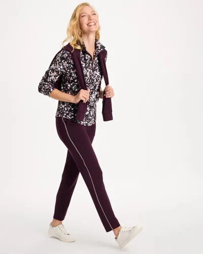 Chico's Caviar Bead Scuba Ankle Pants In Night Bloom