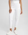 Chico's Caviar Trim Cropped Pants In White In White