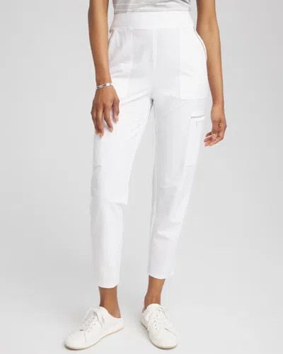 Chico's Caviar Trim Cropped Pants In White
