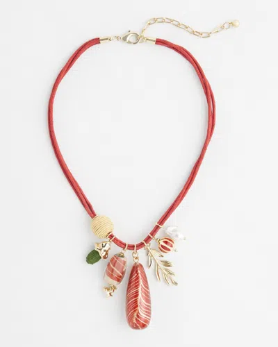 Chico's Charm Pendant Necklace |  In Orange