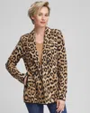 Chico's Cheetah Jacquard Blazer In Tan In Neutral