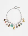 Chico's Cherry Quartz Pearl Charm Necklace |  In Multicolor