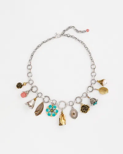 Chico's Cherry Quartz Pearl Charm Necklace |  In Multicolor