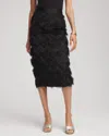 Chico's Chevron Fringe Party Skirt In Black In Black