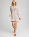 Chico's Tie-front Beach Swimsuit Cover-up In Neutral Size Medium In Smokey Taupe
