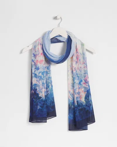 Chico's Chiffon Ombre Oblong Scarf In Blue |  In Blue Skies