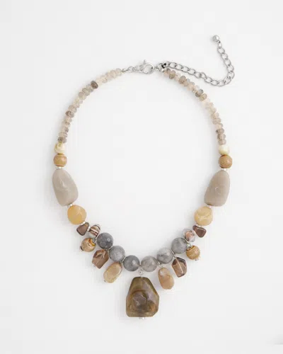 Chico's Chunky Quartz Stone Necklace |  In Neutral