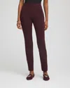 Chico's Circle Jacquard Juliet Slim Ankle Pants In Black In Burgundy