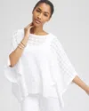 CHICO'S CIRCLE KNIT PONCHO IN WHITE SIZE LARGE/XL | CHICO'S