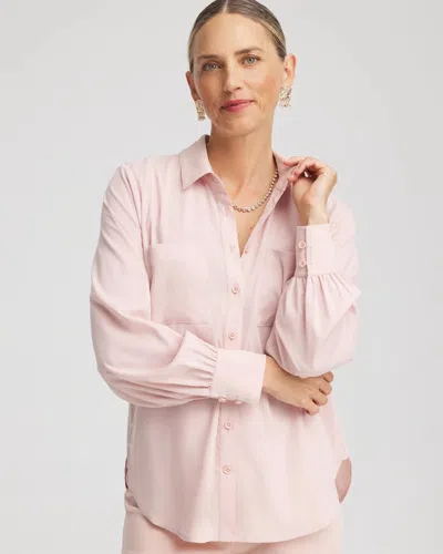 Chico's Classic-fit Collared Shirt In Pink