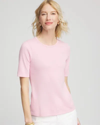 Chico's Classic Fit Pima Cotton Tee In Pink