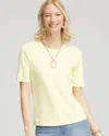 Chico's Classic Fit Pima Cotton Tee In Yellow In Yellow