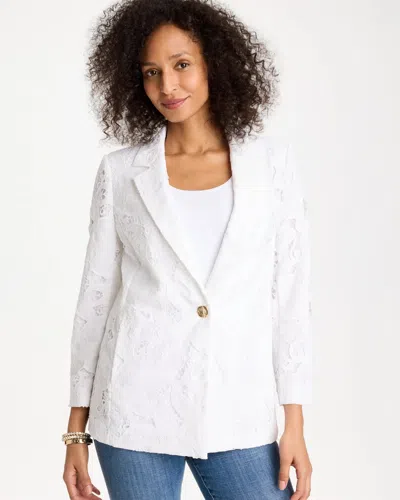 Chico's Classic Lace Blazer In White