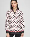 Chico's Classic Valentine's Day Heart Blouse In Black Size 20/22 |  In Black