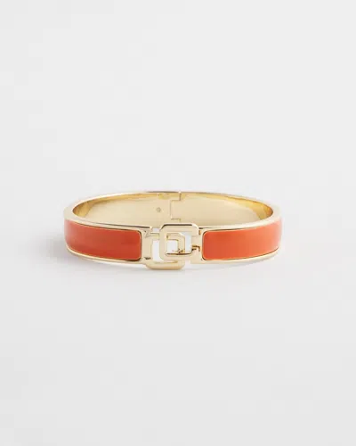 Chico's Click Orange Bangle Bracelet Size Medium/large In Blood Orange