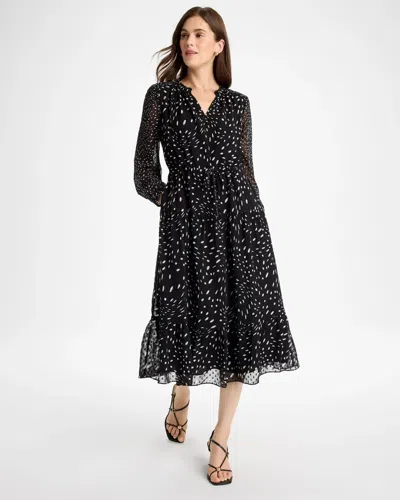 Chico's Clip Dot Maxi Dress In Black