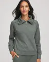 Chico's Cloud Half-zip Pullover Top In Eucalyptus In Green