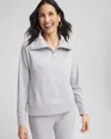Chico's Cloud Half-zip Pullover Top In Gray Size 20/22 |  Zenergy In Light Gray