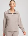 Chico's Cloud Half-zip Pullover Top In Rocky Mountain