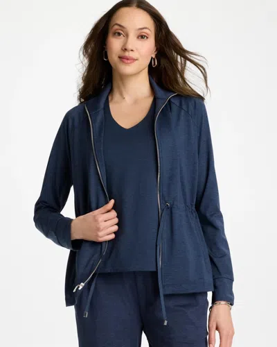 Chico's Cloud Mockneck Jacket In Blue