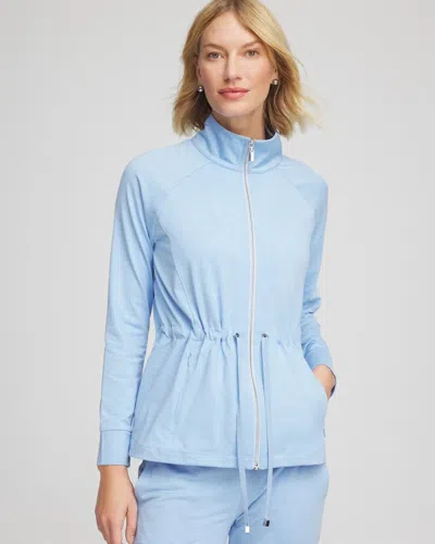 Chico's Cloud Mockneck Jacket In Crystal Topaz