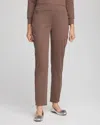 Chico's Cloud Satin Trim Pants In Walnut In Brown
