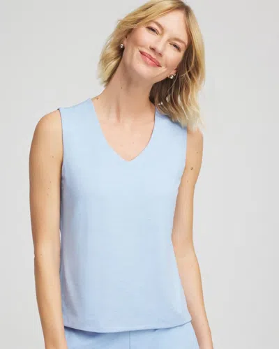 Chico's Cloud V-neck Tank In Crystal Topaz