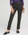 Chico's Petite Coated Denim Girlfriend Ankle Jeans In Black Size 14p |  In Black