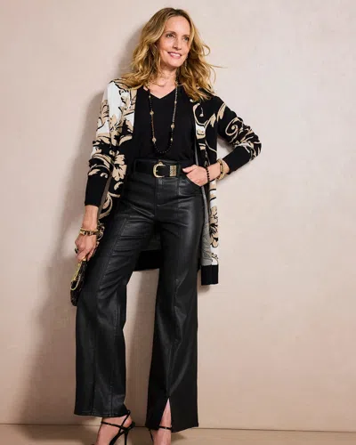 Chico's Coated Skinny Bootcut Flare Jeans In Black