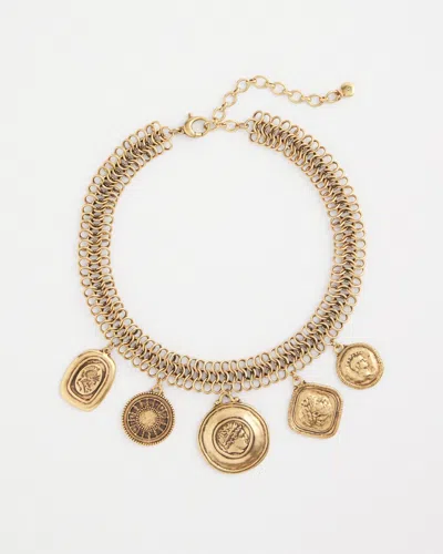 Chico's Coin Charm Necklace |  In Gold