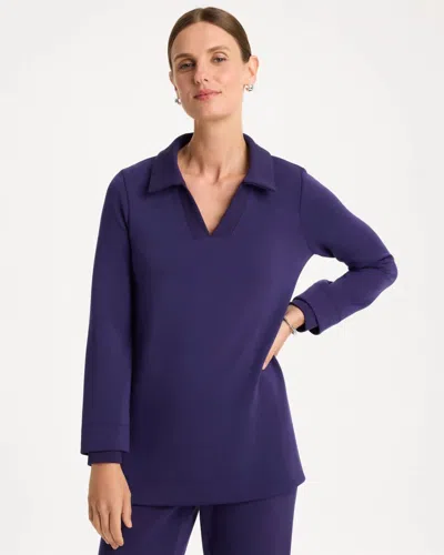 Chico's Collared Tunic In Purple In Midnight Violet