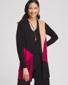 Chico's Colorblock Cardigan Sweater In Black Size 12/14 |  In Black