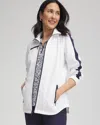 Chico's Colorblock Jacket In White Size Xl |  Zenergy In Alabaster