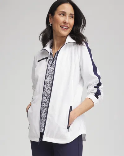 Chico's Colorblock Jacket In White Size Xl |  Zenergy In Alabaster