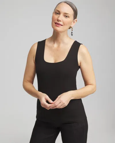 Chico's Contour Cotton&#8482 Square Neck Tank Top In Black Size 16/18 |