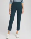 Chico's Contrast Ankle Pants In Teal Shadow In Blue