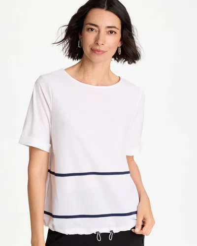Chico's Contrast Bungee Top In White