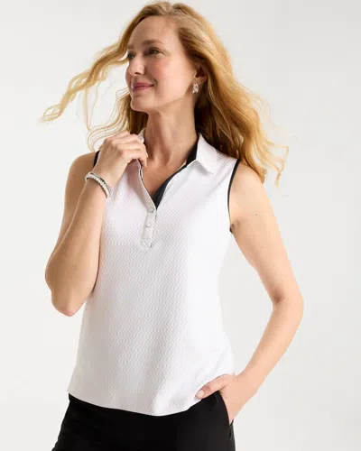 Chico's Contrast Polo In White