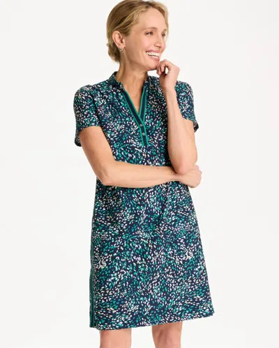 Chico's Contrast Trim Dress In Topanga Green